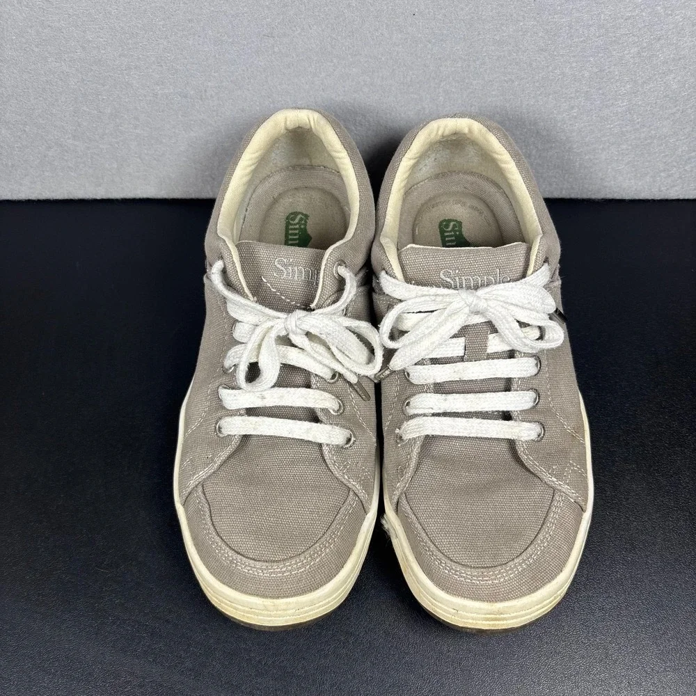 Simple Shoes OS Sneakers Mens Size 8.5 Gray Canvas Low Top Casual Skate Shoes
